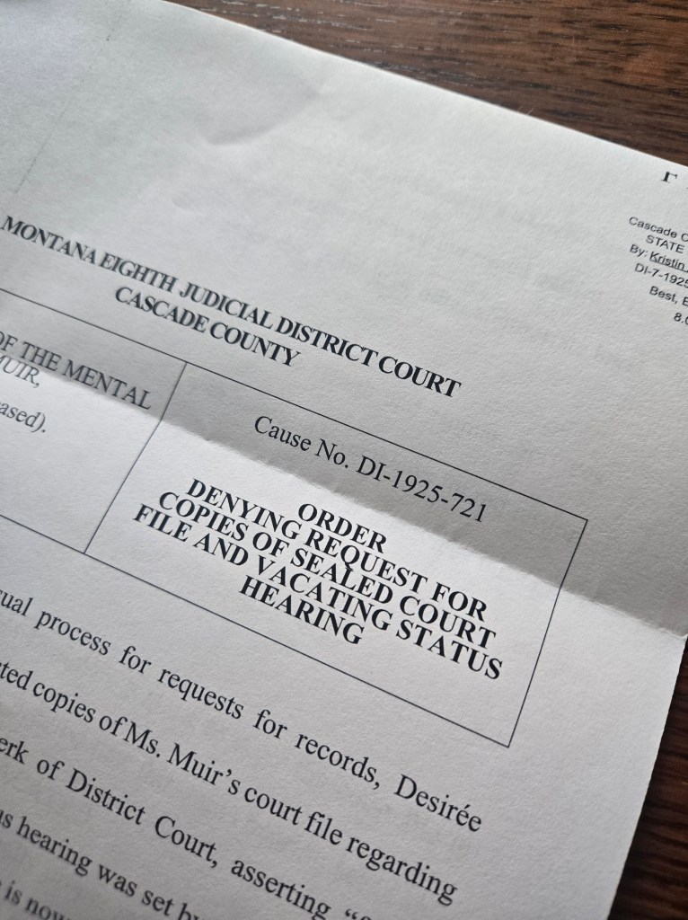 Order Denying Request for Copies of Sealed Court File